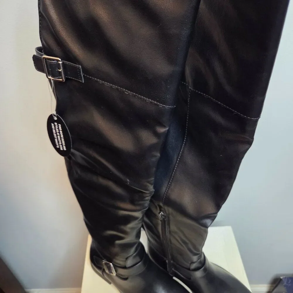 Sun + Stone Anyaa Over-the Knee Boots, Black, Size 5.5